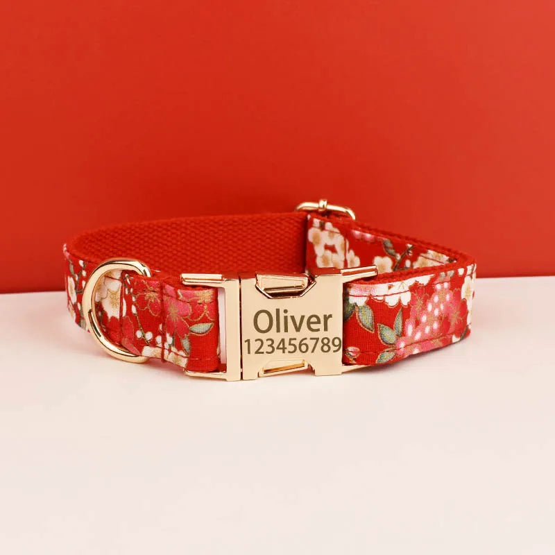 Printed Dog Collar with Gold-Tone Buckle