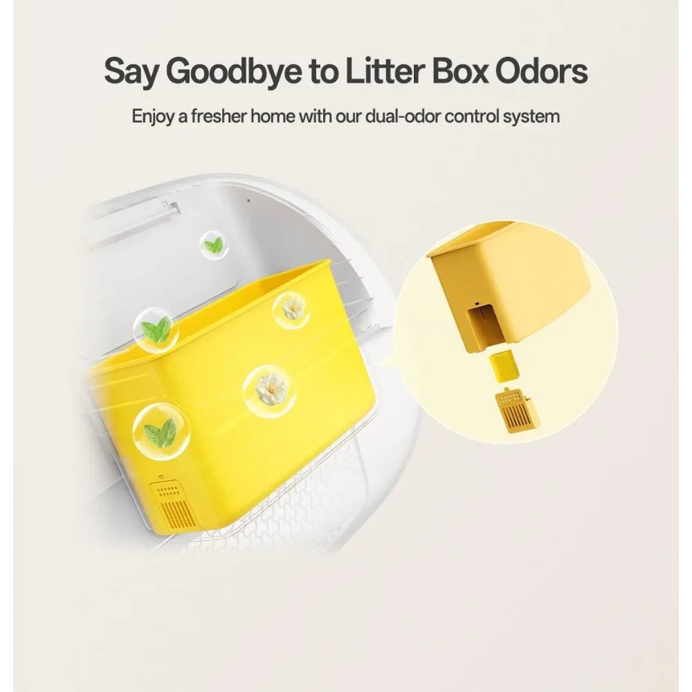 Open-Front Self-Cleaning Cat Litter Box with App Control