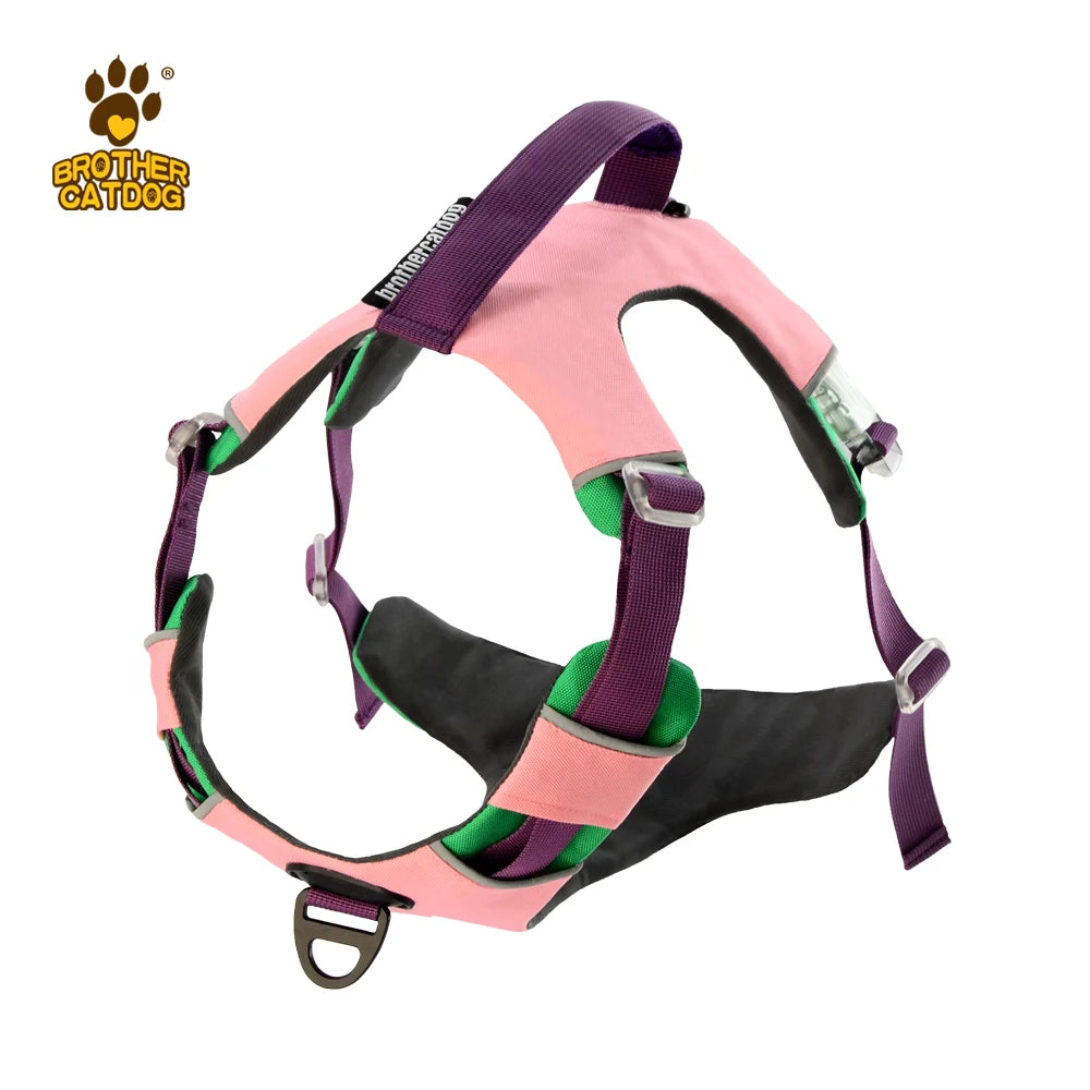 Adjustable Padded Nylon Dog Harness with Reflective Details