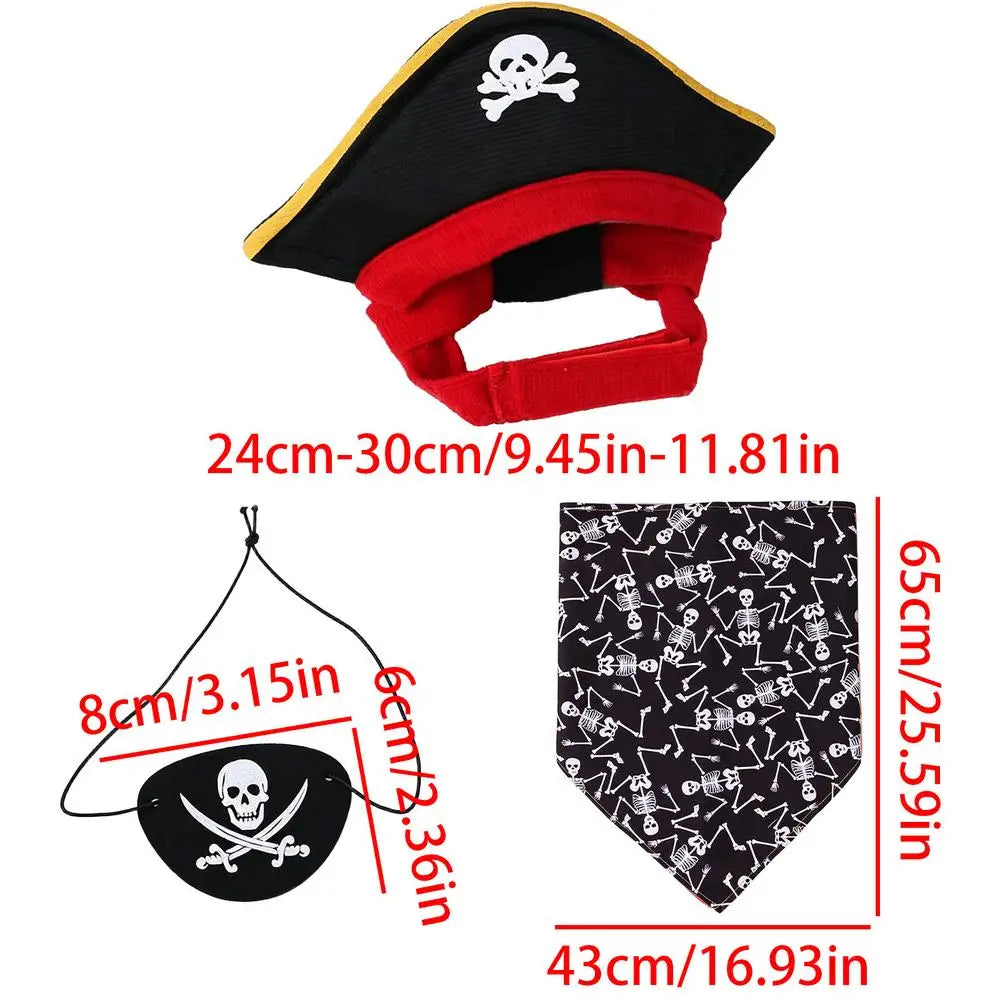 Pirate Hat & Bandana Costume Set for Cats & Dogs