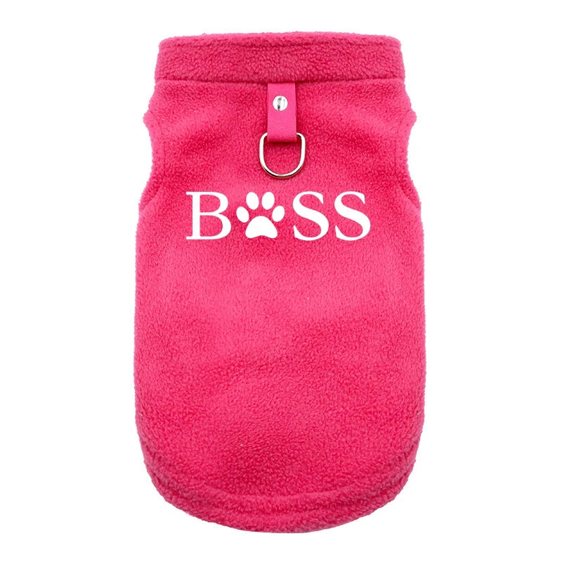 Fleece Pet Vest with Rounded Hem
