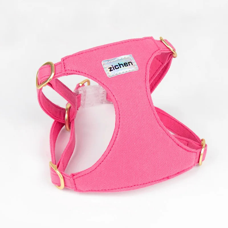 Suede-Look Pet Harness & Coordinating Leash Set