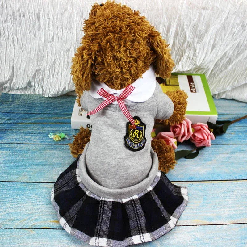School-Inspired Pet Shirt or Plaid-Skirt Dress
