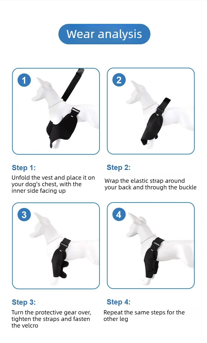 Dog Leg Wraps and Connected Paw Covers, Six Styles