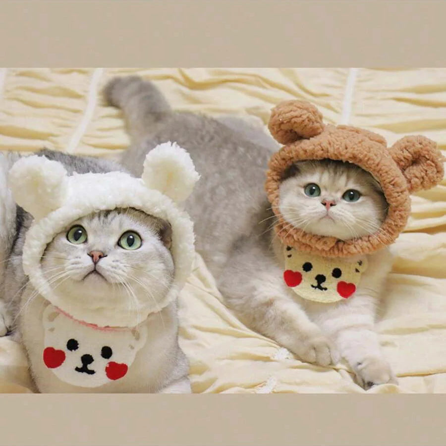 Plush Animal-Ear Pet Costume Hood