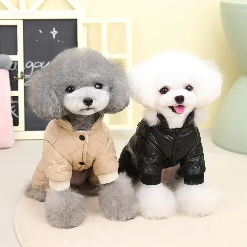 Quilted Four-Leg Dog Jumpsuit with Snap Front