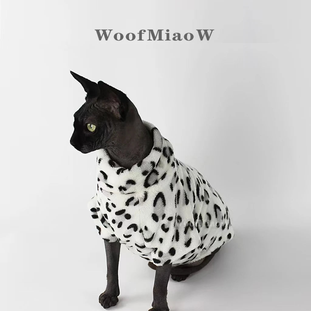 Plush Leopard-Print Cat Coat