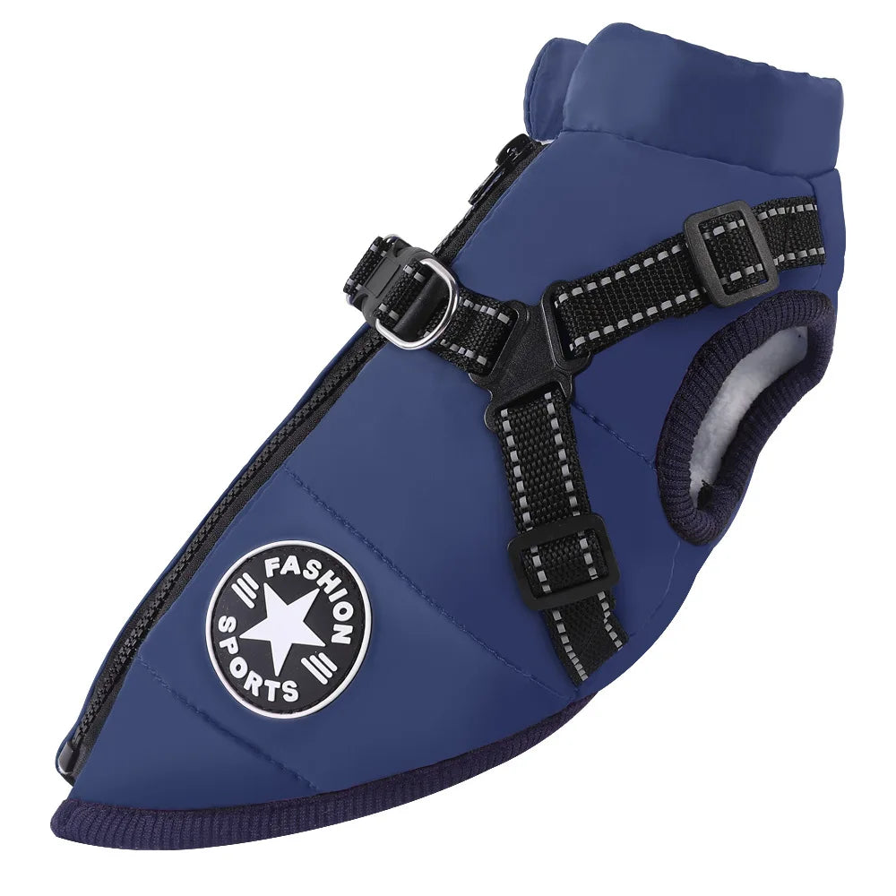 Quilted Zip-Back Pet Vest with Adjustable Straps
