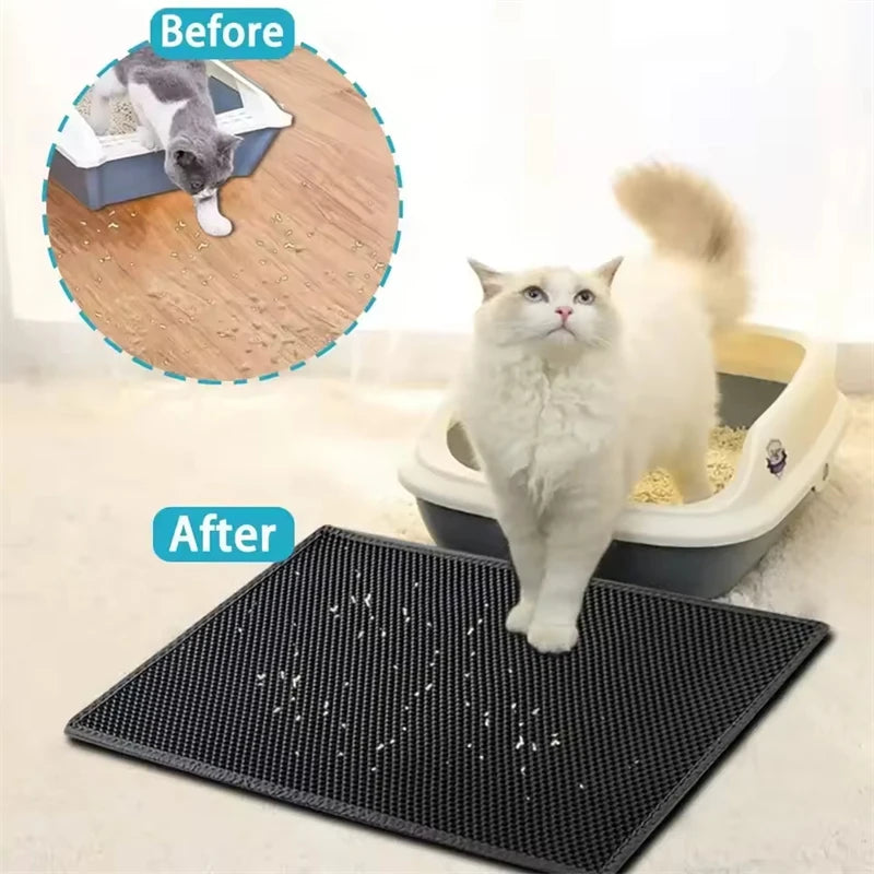 Double-Layer Honeycomb Cat Litter Mat