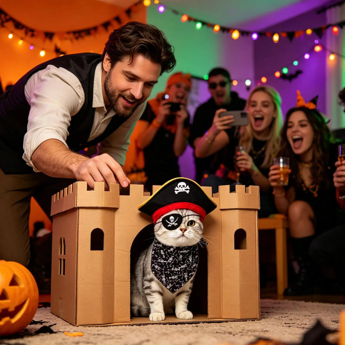 Pirate Hat & Bandana Costume Set for Cats & Dogs