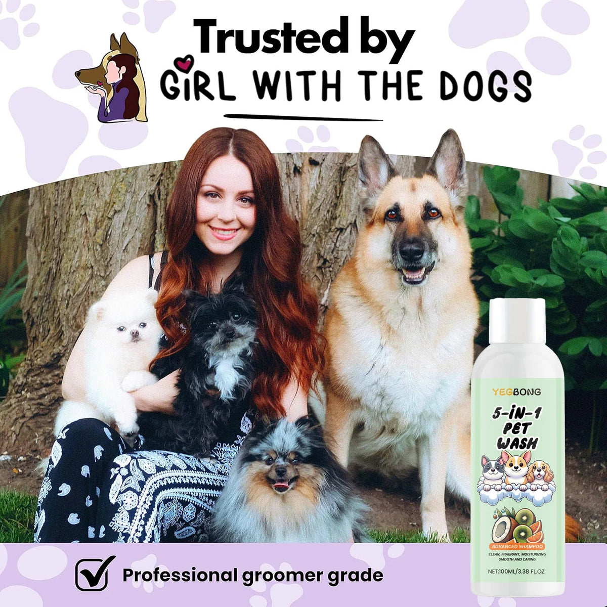 YEGBONG Coconut-Scented Dog Shampoo, 100 ml, Multipack Options