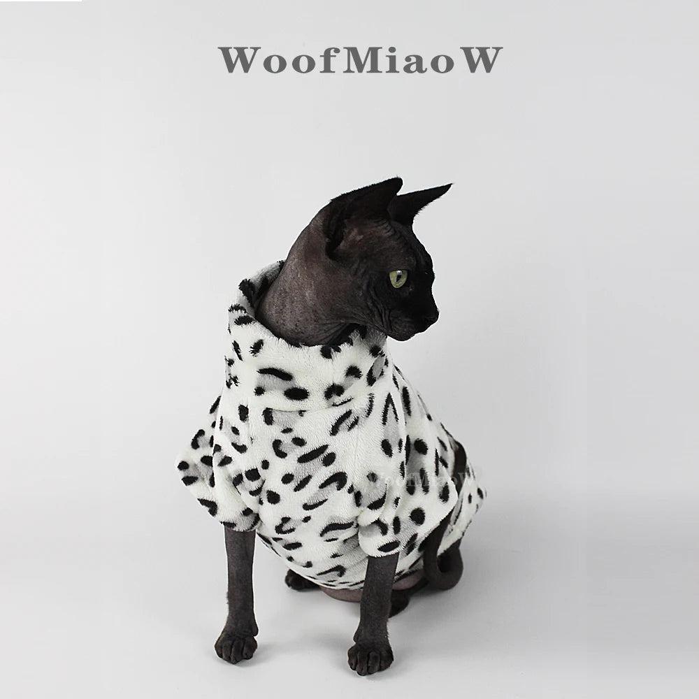 Plush Leopard-Print Cat Coat