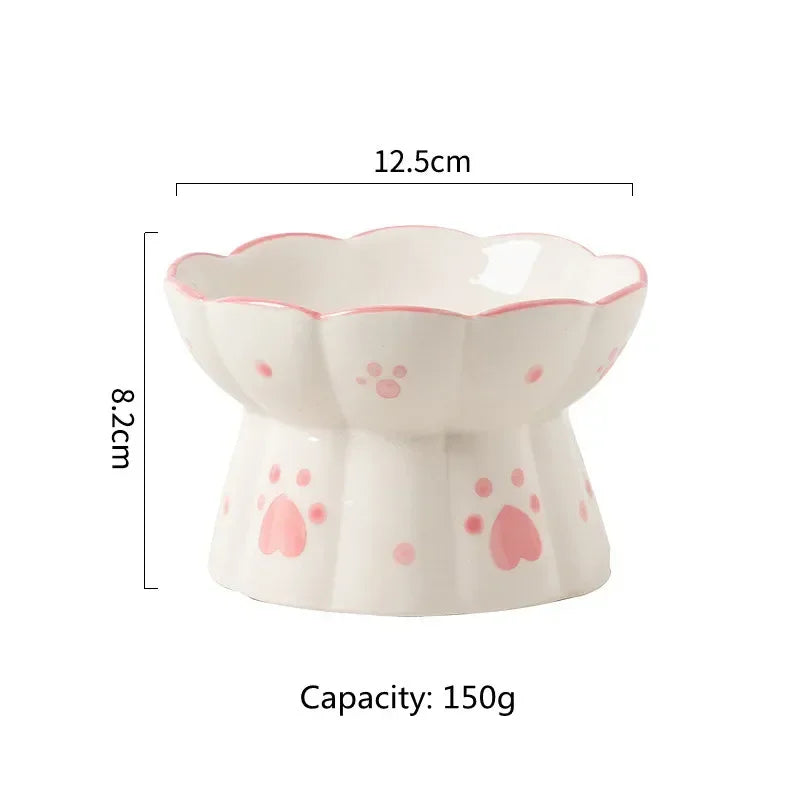 Elevated Ceramic Bowl for Cats & Small Dogs