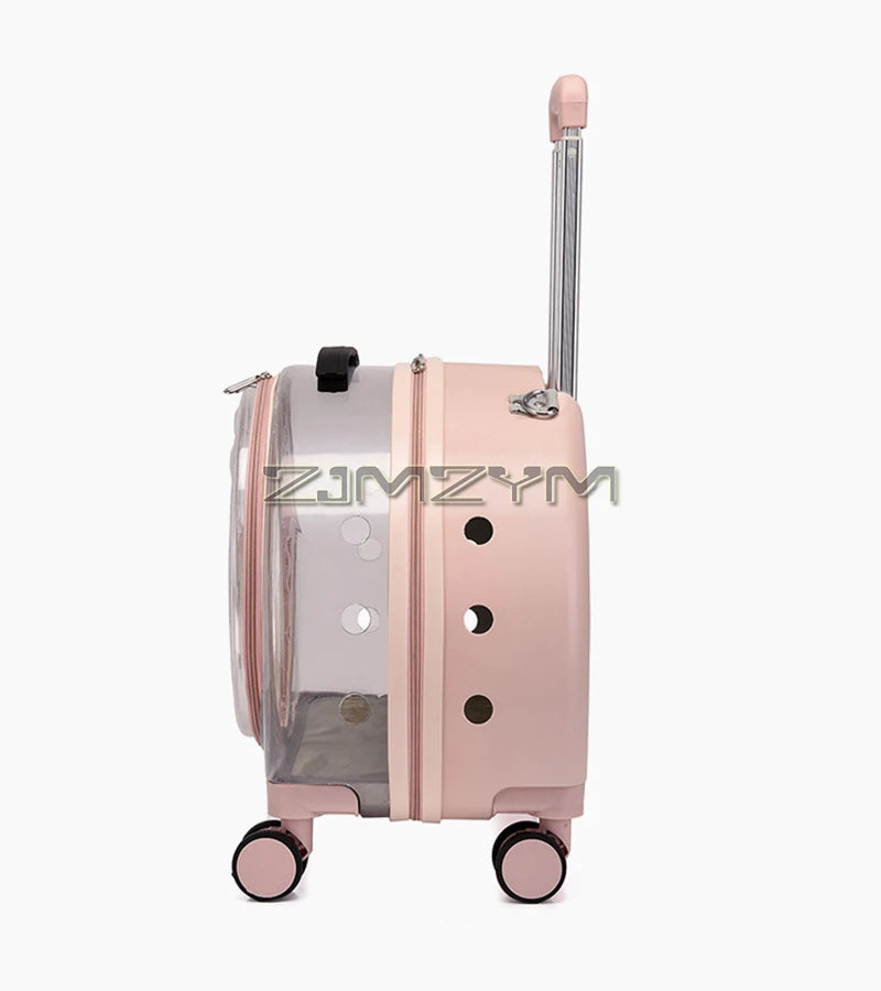 Bubble Pet Carrier Backpack with Wheels & Round Front Opening