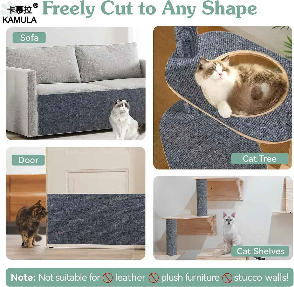 Self-Adhesive Cat Scratching Mat, Cut-to-Fit