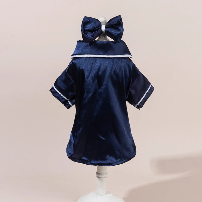 Satin-Look Pet Pajama Shirt with Contrast Piping
