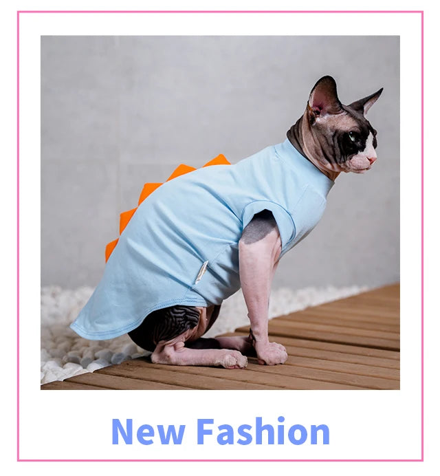 Dinosaur-Spike Cotton Cat Shirt