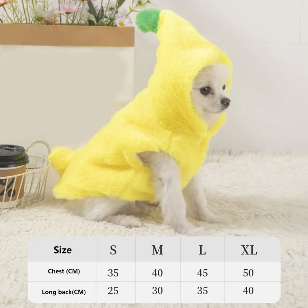 Plush Banana Hooded Pet Costume