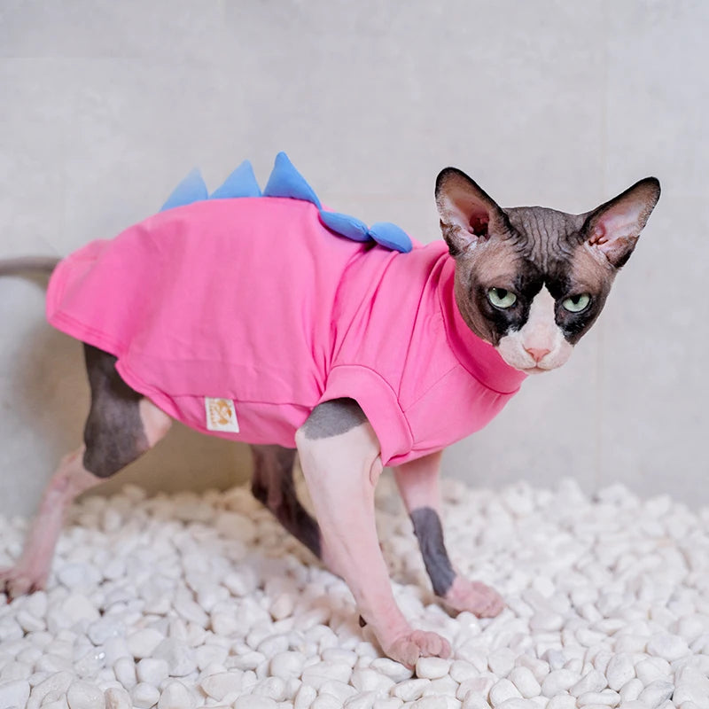 Dinosaur-Spike Cotton Cat Shirt