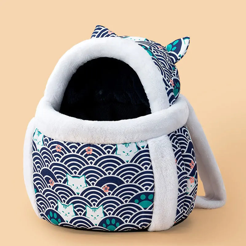 Plush Front Pet Carrier for Cats & Small Dogs