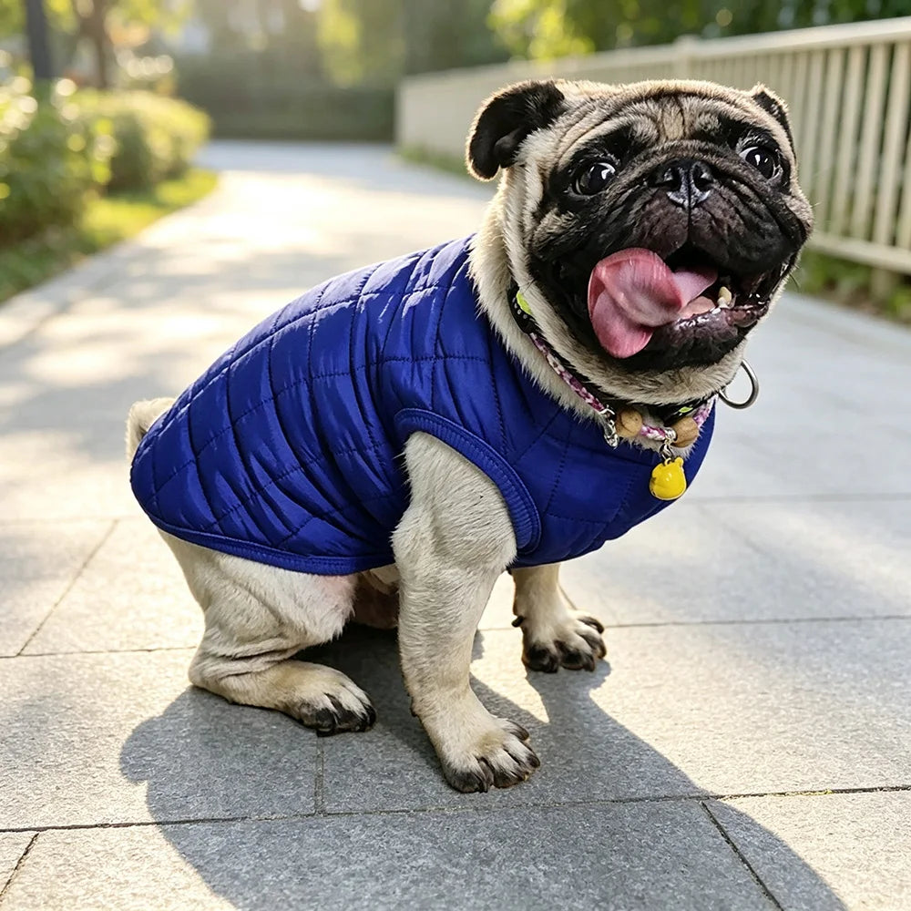 Square-Quilted Pet Vest with Front Snaps