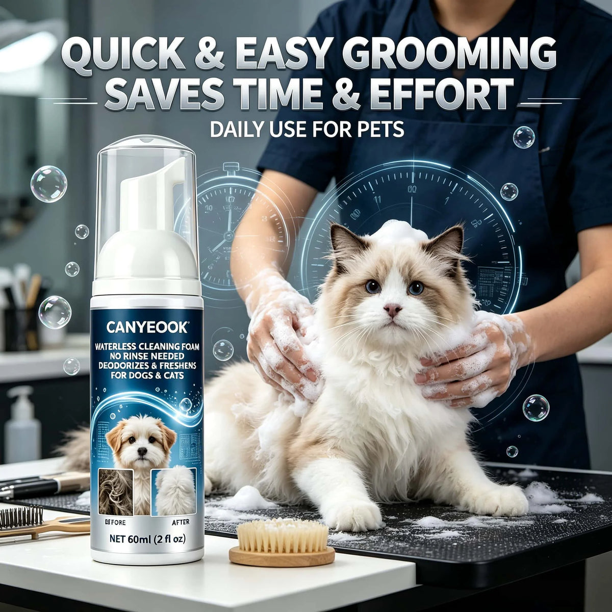 CANYEOOK Waterless Pet Cleaning Foam, 60 ml