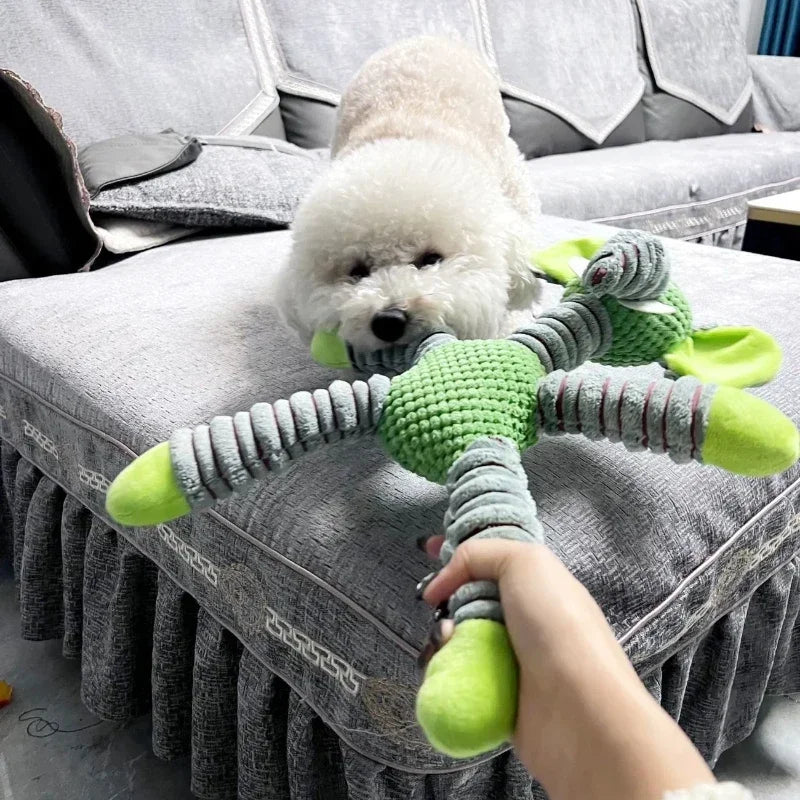 Long-Limbed Squeaky Plush Dog Toy, Three Animal Options