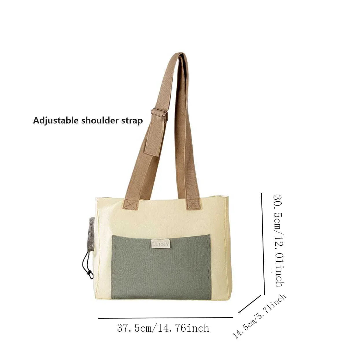 Beige Pet Carrier Shoulder Bag for Cats & Small Dogs