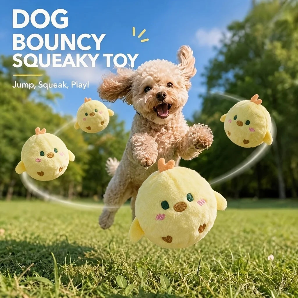 Yellow Chick Squeaky Ball Dog Toy