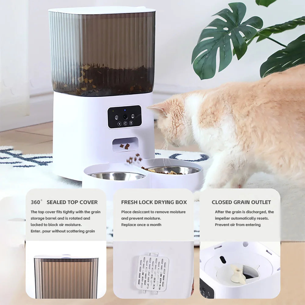 repetsun 5L Automatic Pet Feeder, Wi-Fi or Camera