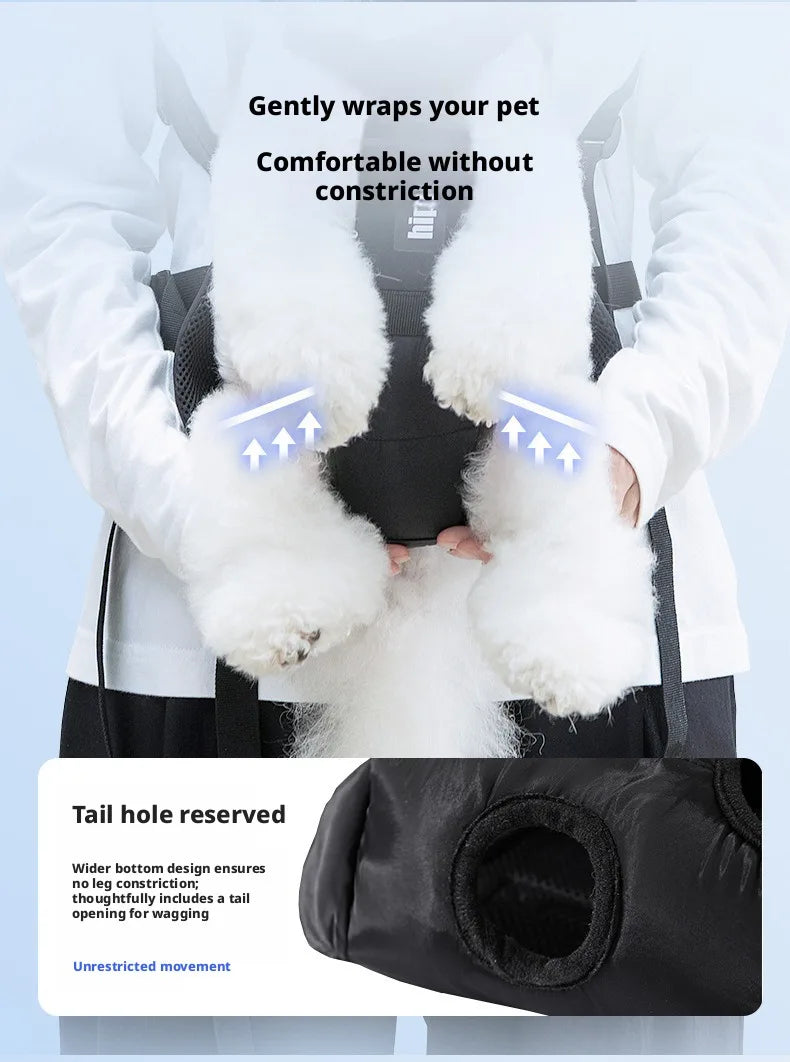 Chest-Worn Legs-Out Pet Carrier with Adjustable Straps