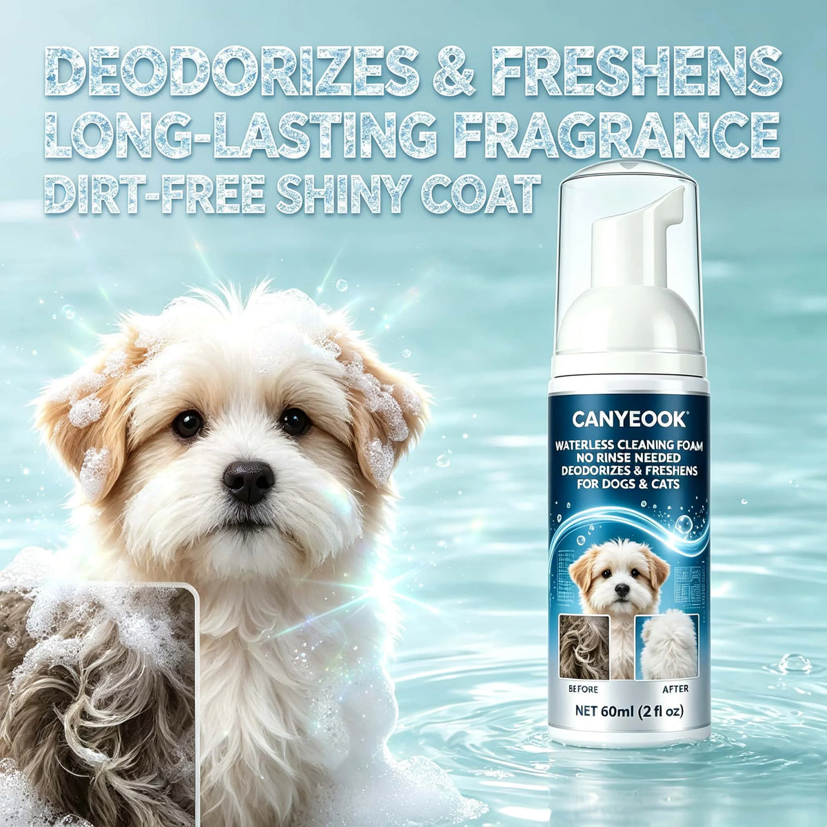 CANYEOOK Waterless Pet Cleaning Foam, 60 ml