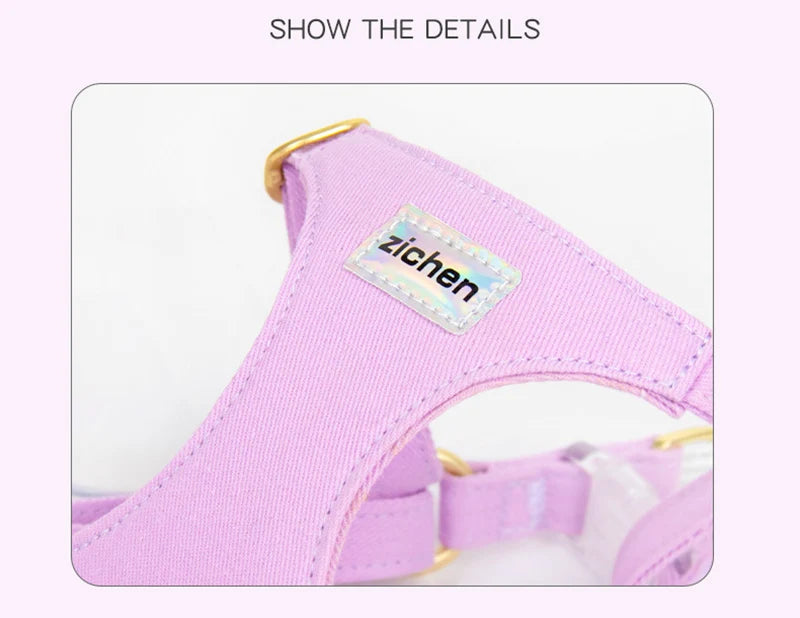 Suede-Look Pet Harness & Coordinating Leash Set