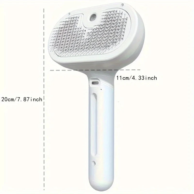 Rechargeable Misting Pet Grooming Brush, White, 1 or 2 Pack