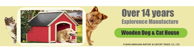 Wooden Dog House with Porch, Feeding Station & Side Storage