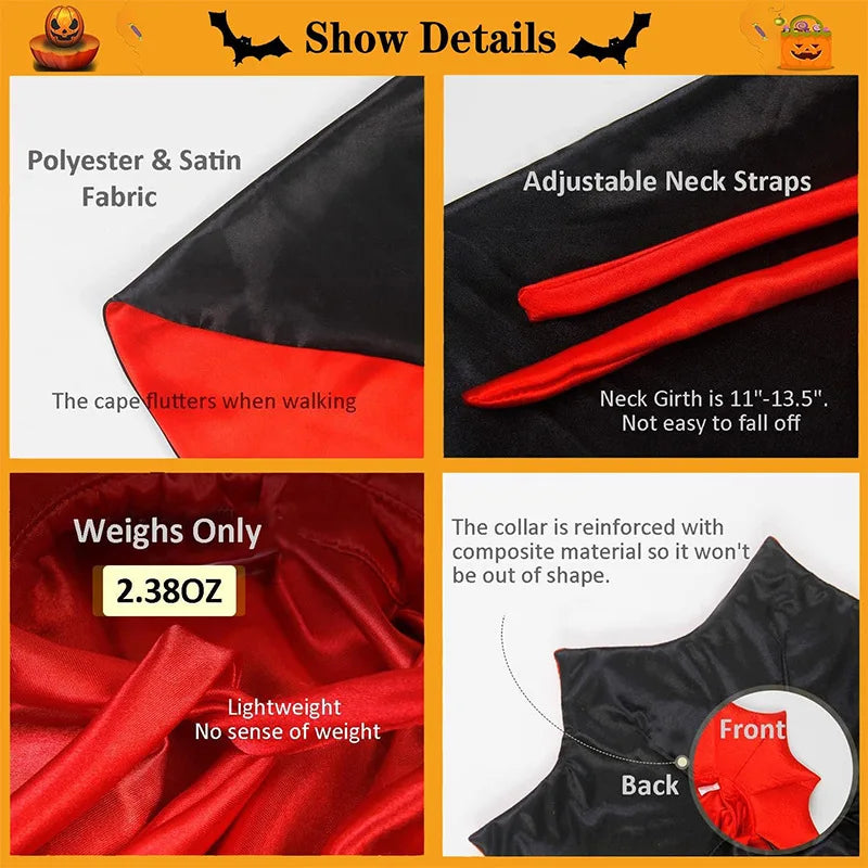Vampire Cape Costume for Cats & Dogs