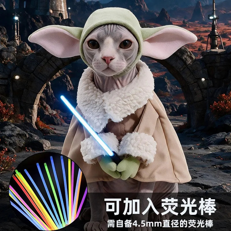 Green-Eared Fantasy Pet Costume with Tan Robe