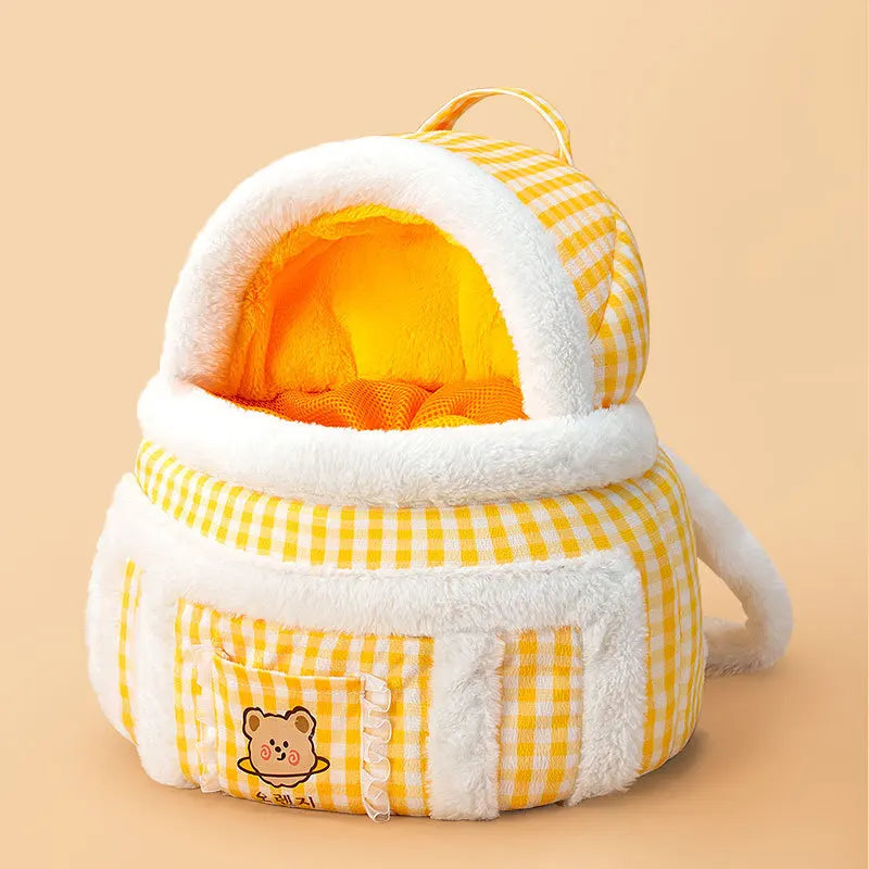 Plush Front Pet Carrier for Cats & Small Dogs