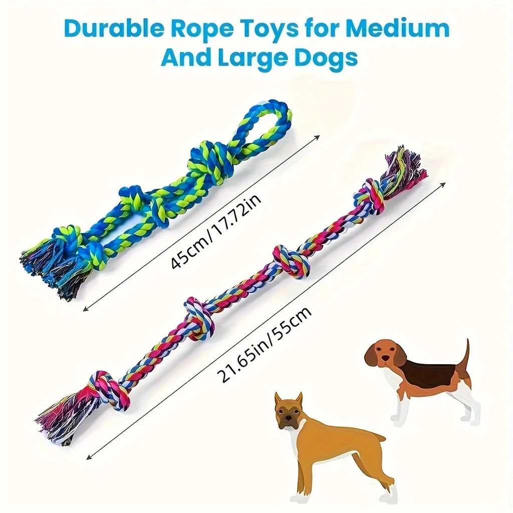 Knotted Rope Dog Tug Toy, One- & Two-Piece Options