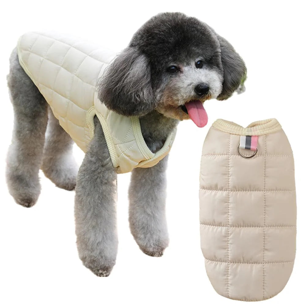 Square-Quilted Pet Vest with Front Snaps