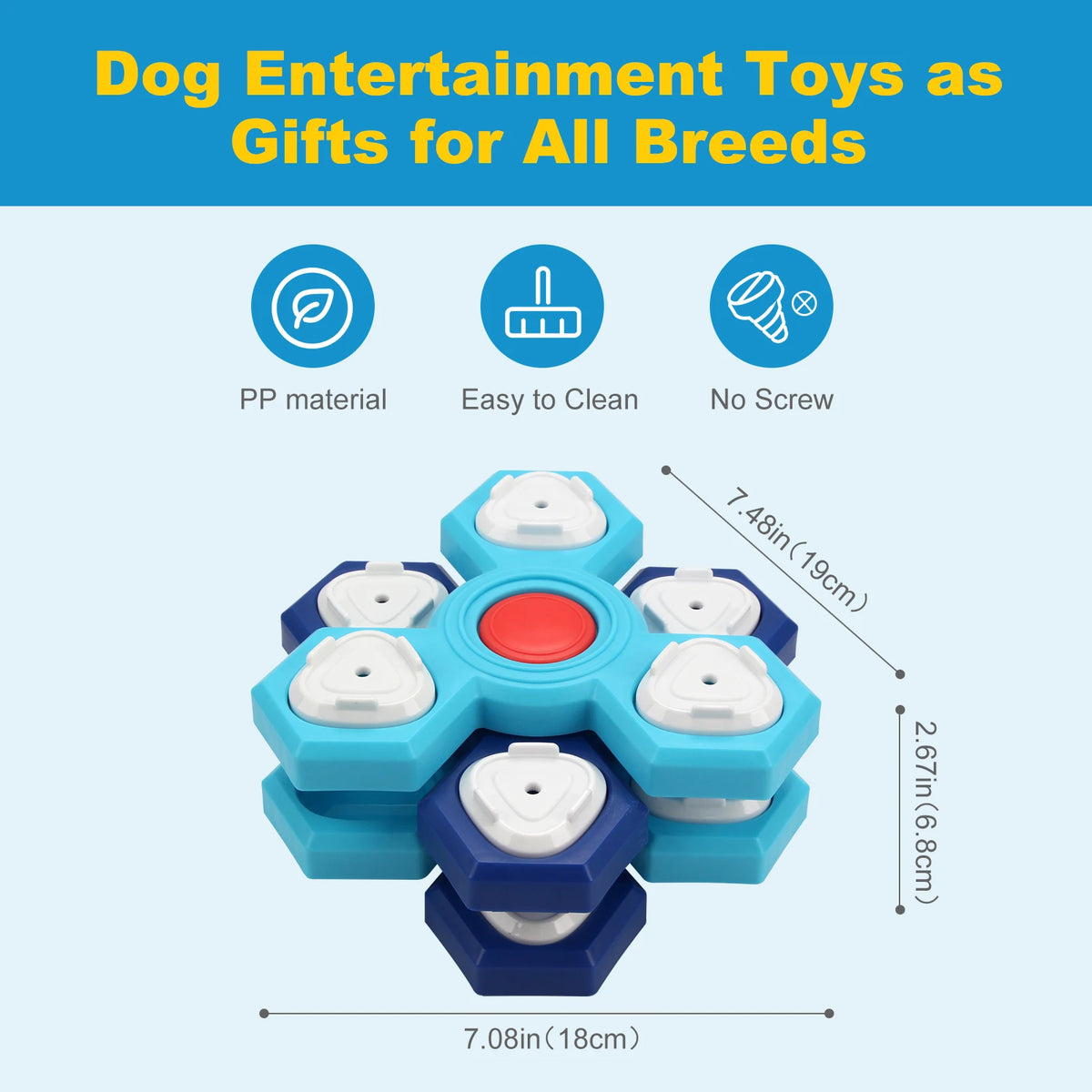 Spinning-Layer Dog Treat Puzzle in Three Options