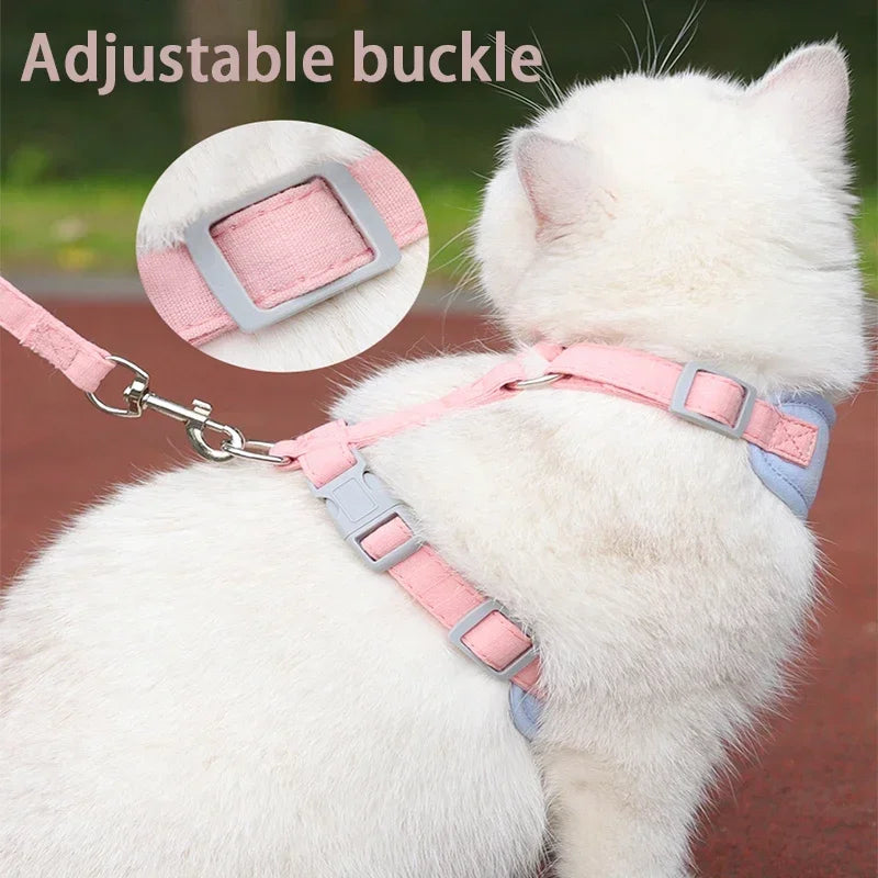 Colorblock Pet Harness & Coordinating Leash Set
