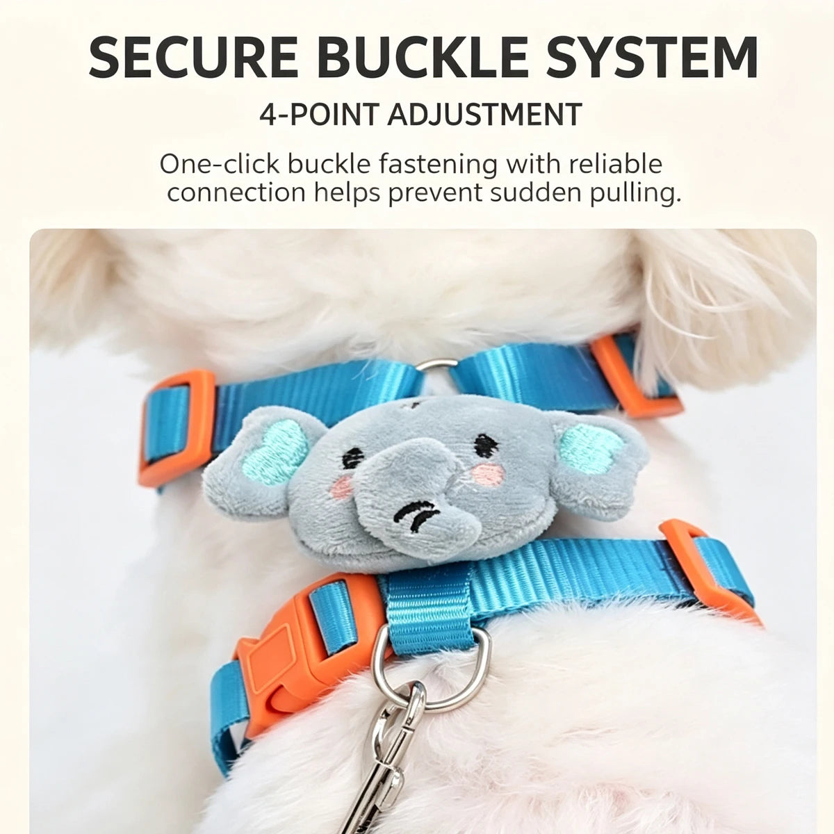Animal-Detail Mesh Pet Harness & 150 cm Leash Set