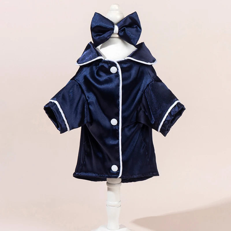 Satin-Look Pet Pajama Shirt with Contrast Piping