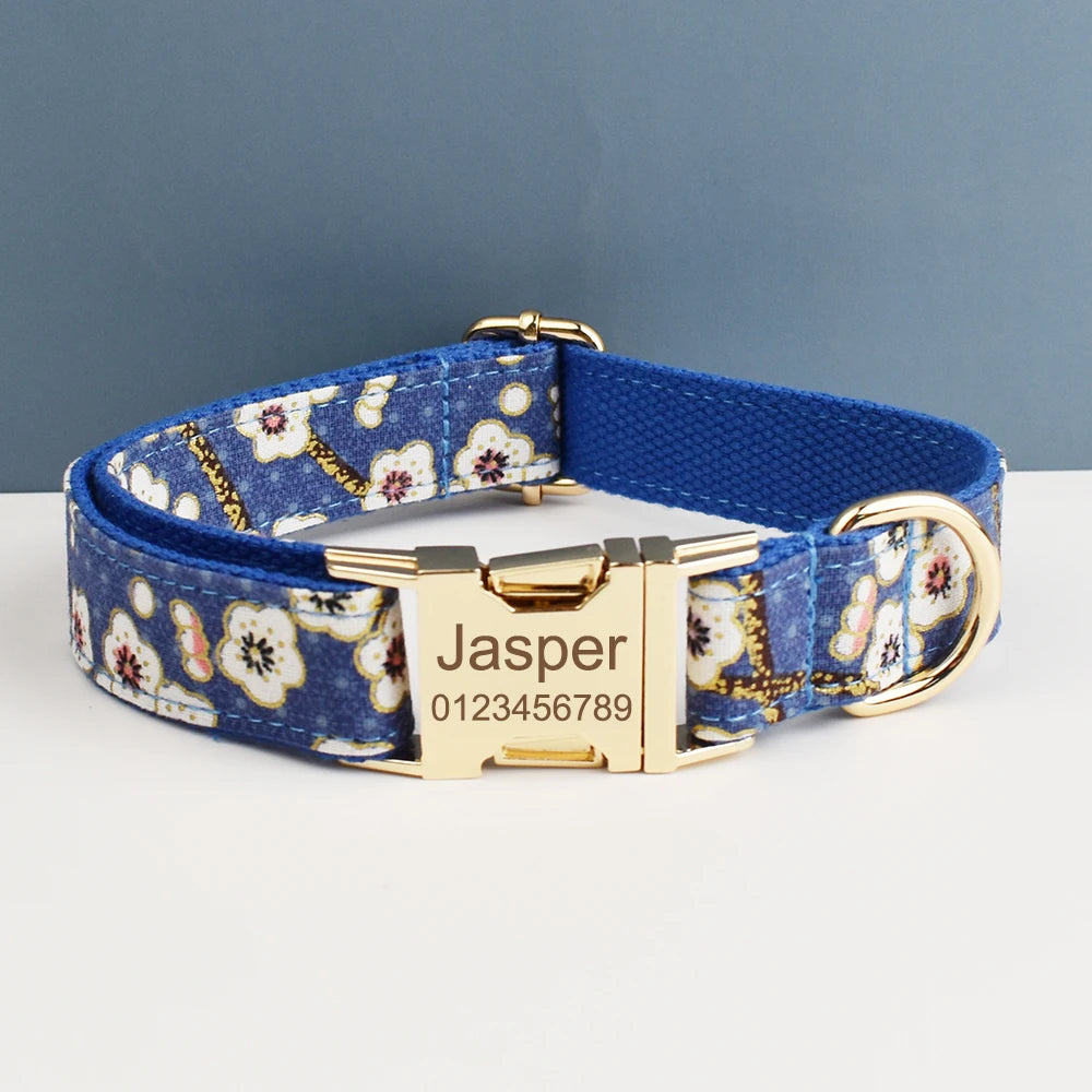 Printed Dog Collar with Gold-Tone Buckle