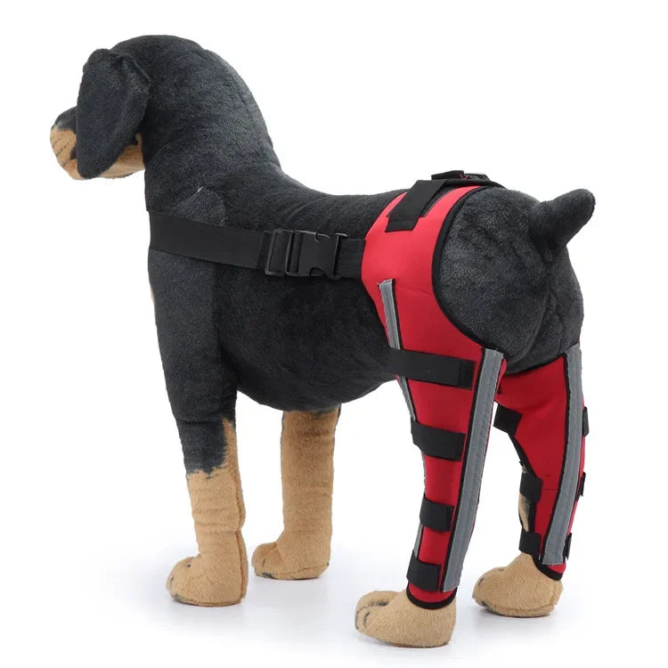 Adjustable Dog Hind-Leg Wraps with Connecting Strap, Pair