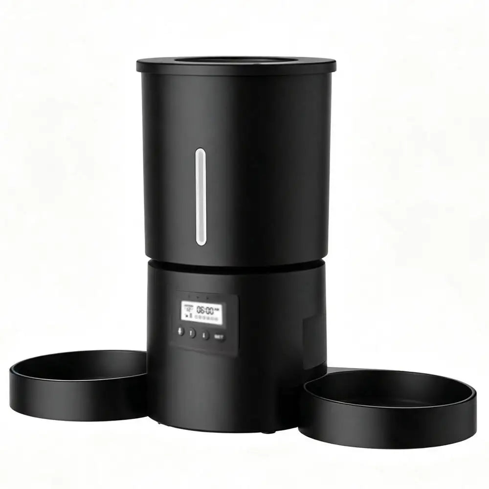 4.2L Automatic Double-Bowl Pet Feeder with Button Controls