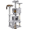 Plush Two-Condo Cat Tower with Lookout Perches