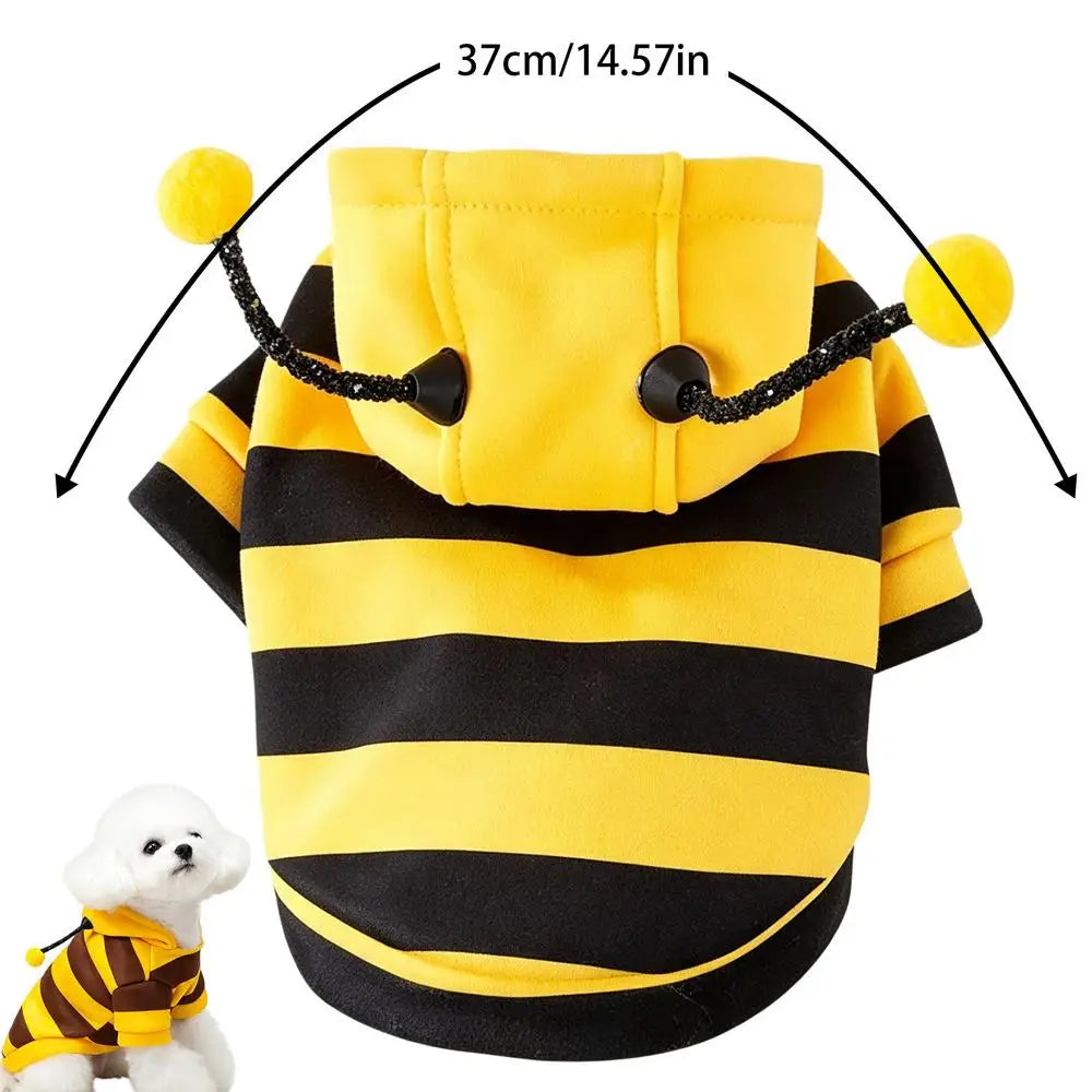 Striped Bee Costume Hoodie for Cats & Small Dogs