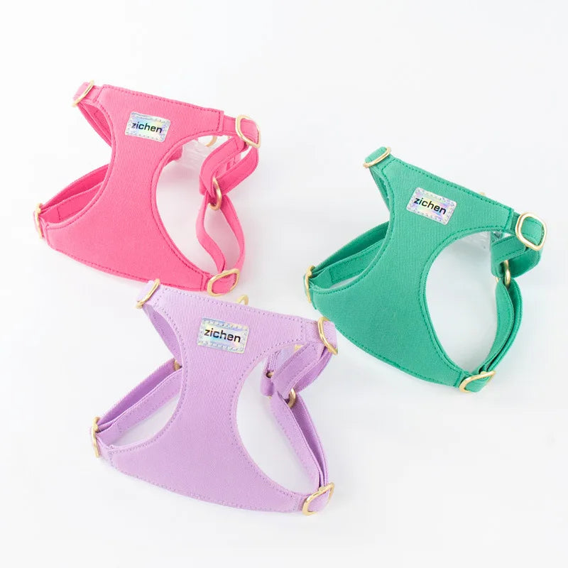 Suede-Look Pet Harness & Coordinating Leash Set